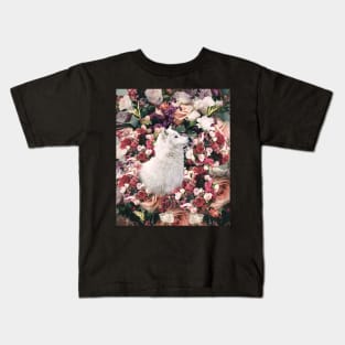 Cute Floral Wolf Flower Kids T-Shirt